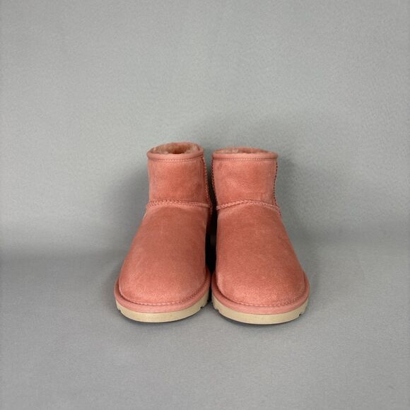 New Womens UGG Australia Boots Sz 8 Classic Mini Pinkish Red (Clay Pot) Booties - Picture 5 of 15